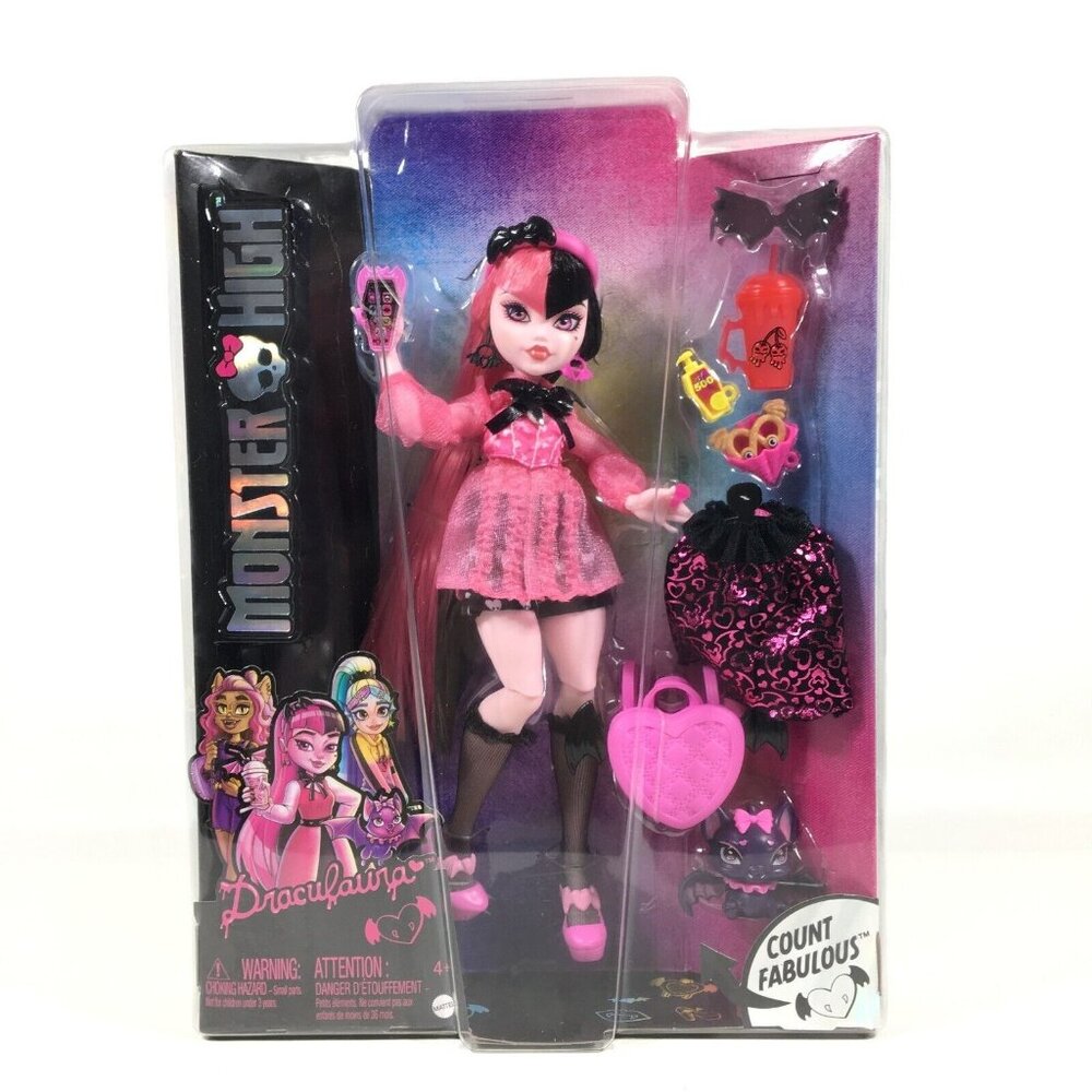 Monster High Doll Draculaura & Count Fabulous The Pet Bat